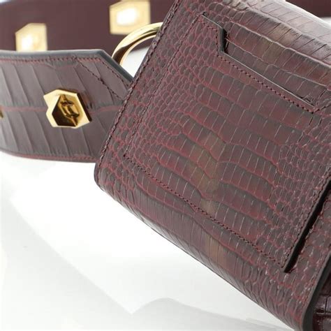 Nano Eden Crocodile Embossed Leather Bag 